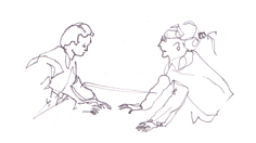 A chat at the Innsbruck School; drawn by Saskia Sievert